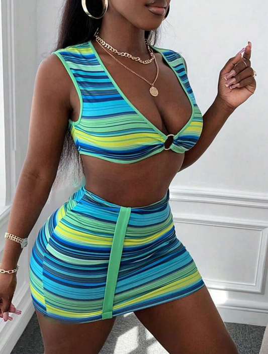 Striped Print Set